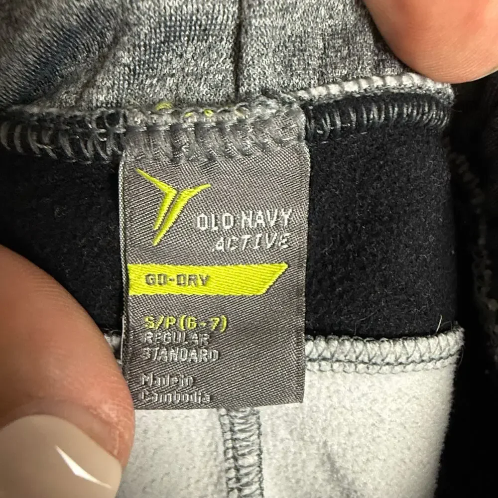 Old Navy Active Go-Dry Sweatpants Joggers Heather Gray Black Boys S Small 6 7